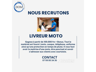 Offre d'emploi - Livreur moto